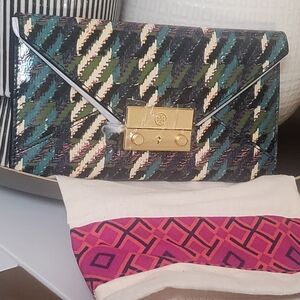 Multi-Colored Tory Burch Envelope Clutch